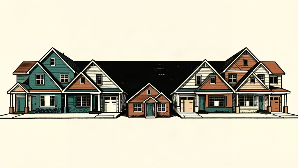 A row of house frames where the central one is significantly shorter than its neighbors, illustrating a shortfall in performance.