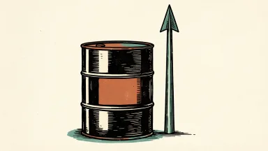 Marathon Petroleum represented by an oil barrel with an upward-pointing arrow marker beside it.