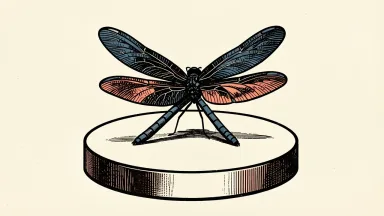 Dragonfly Energy Holdings Corp. resumes trading: a dragonfly on a trading podium.