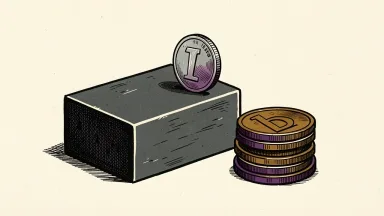Silicon Motion's dividend increase shown as a silicon block with a coin on top and a taller coin stack beside it.