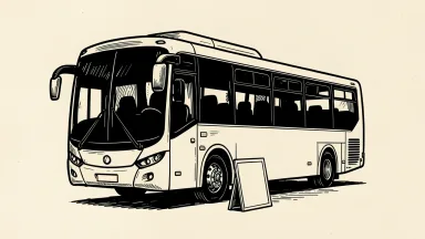 GreenPower Motor receives a Nasdaq deficiency notice, depicted as a notice board leaning against an electric bus.