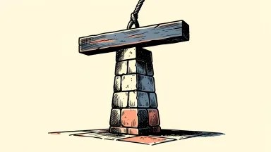 Franklin Templeton price target lowered by Evercore ISI: a heavy horizontal beam is lowered toward a tall, solid stone pillar.