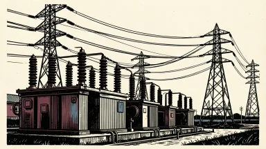 Black Hills Corp power agreements: a large electrical substation with transformers and transmission towers connected by power lines.