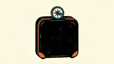 Booking Holdings launches Vayo personal travel agent; a suitcase with a compass on top represents travel planning.
