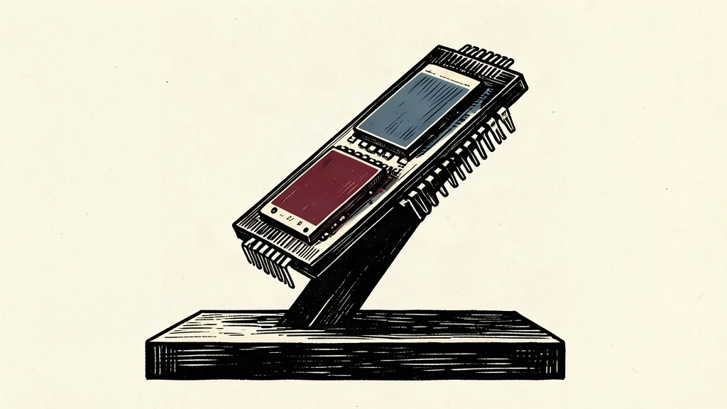 A conceptual illustration of a memory chip being lifted at a steep upward angle by a structural beam, representing high growth potential.