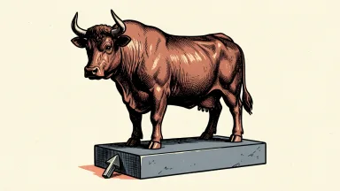Robinhood Markets price target raised by Evercore ISI, depicted as a bronze bull with a steel arrow pointing upward.