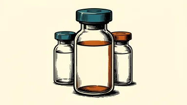 Vaxcyte stock surges on positive vaccine data: a large medical vial stands in the foreground, physically overshadowing two smaller vials in the background.
