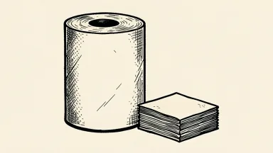 Kimberly-Clark is depicted by a roll of paper towels and a stack of napkins on a plain surface.