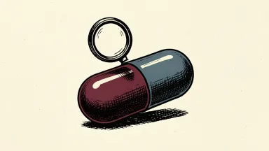 Quoin Pharmaceuticals is represented by a capsule examined under a magnifying glass.