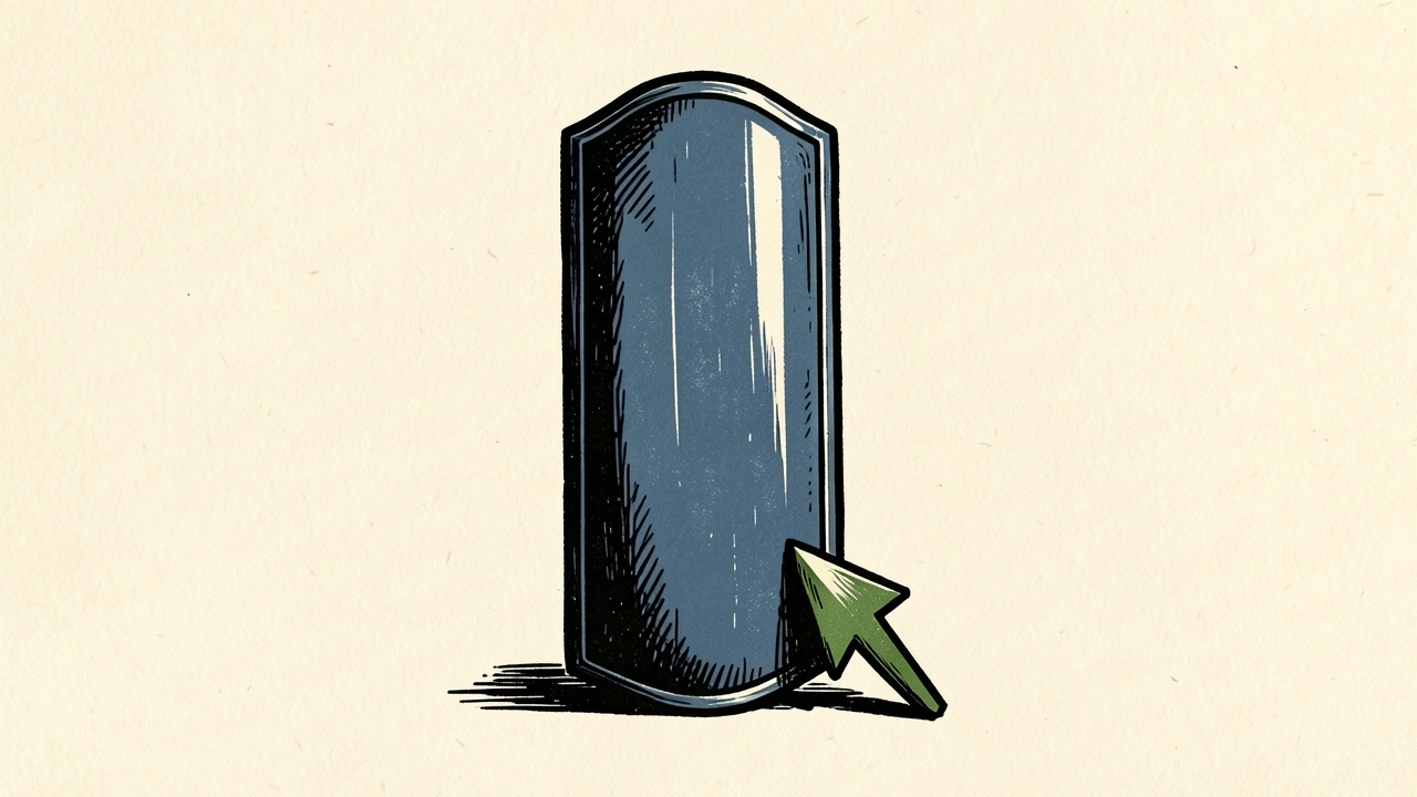 SentinelOne's cybersecurity shield with a small green arrow indicating a raised price target.
