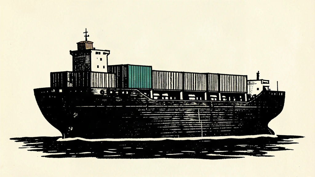 A heavily laden cargo ship sits deep in the water under the weight of a record-breaking haul.