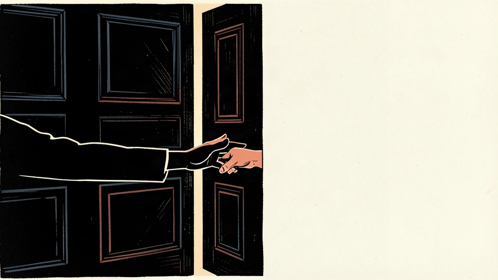 A conceptual illustration of a heavy door being held open by two hands from opposite sides, symbolizing a new diplomatic opening.
