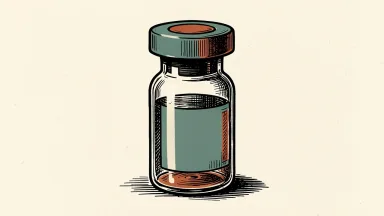 Spyre Therapeutics stock under pressure from a $350 million offering: a heavy solid block rests on top of a single medical vial.