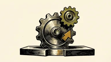 Stellantis seeks to show its overhaul plan is working, depicted as a large gear lifting a smaller gear upward.