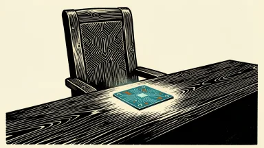 Roper Technologies elects Abhijit Dubey to its board: a glowing circuit-board tile rests on a high-backed boardroom chair.