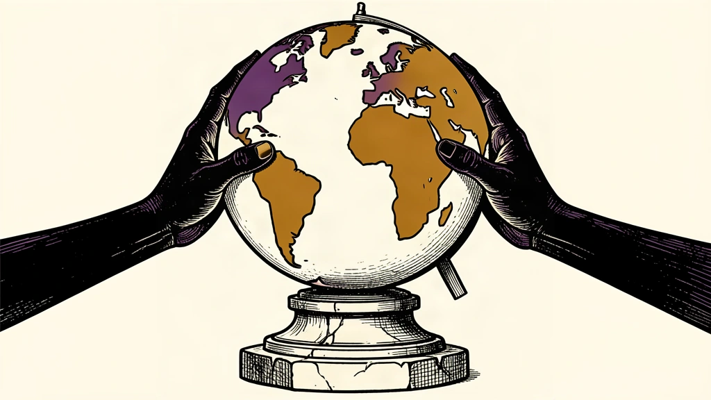 A conceptual illustration of a globe being held firmly by two large hands to represent a call for reinforced security management.