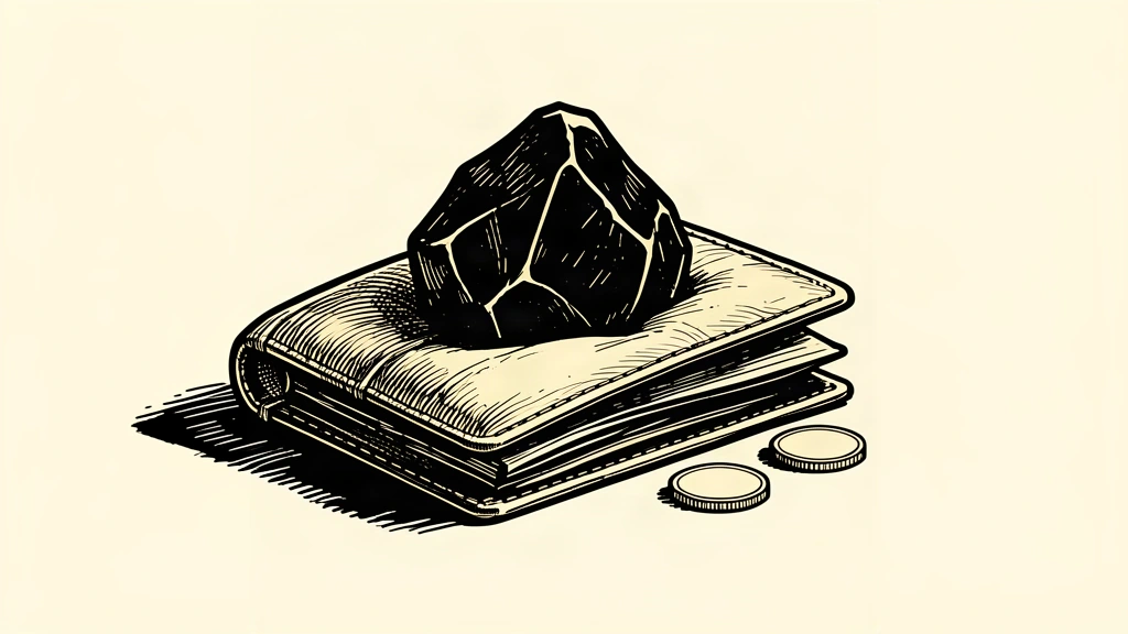 An editorial illustration showing a heavy stone weighing down a bulging wallet on a plain surface.