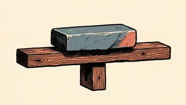 Pegasystems stock rating downgraded to neutral: a heavy stone block weighing down one side of a wooden balance beam until it is perfectly level.