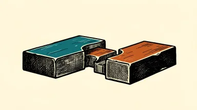 Kimberly-Clark exchange offer for Kenvue notes: two heavy stone slabs interlocking with a precise carved notch and tab.