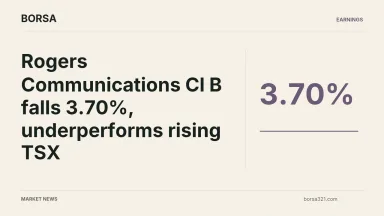BORSA news cover: Rogers Communications Cl B falls 3.70%, underperforms rising TSX