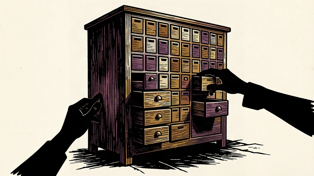 An editorial illustration showing a large wooden cabinet being reconfigured by hands to represent a government reshuffle.