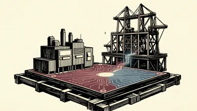 VIS plans a second Singapore plant: a silicon wafer supports one completed semiconductor factory and a second facility under construction with cranes.