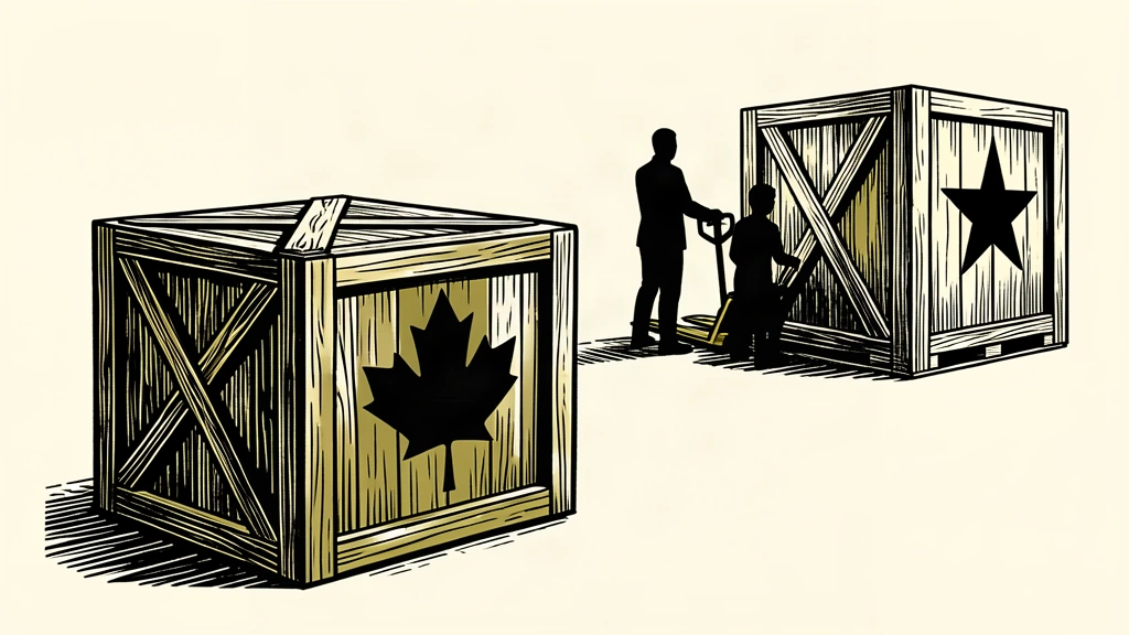 A wooden crate with a maple leaf sits in the foreground while a crate with a star is moved into the background.