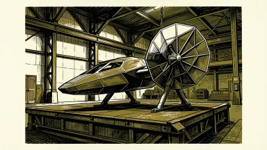 Quantum Cyber refocuses on defense tech: an interceptor drone with a specialized antenna on a factory assembly floor.