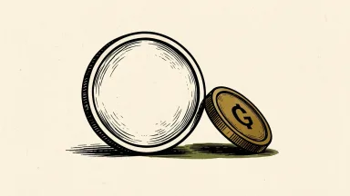 A Treasury survey hinting at smaller auction sizes is shown as a large coin beside a smaller leaning coin.