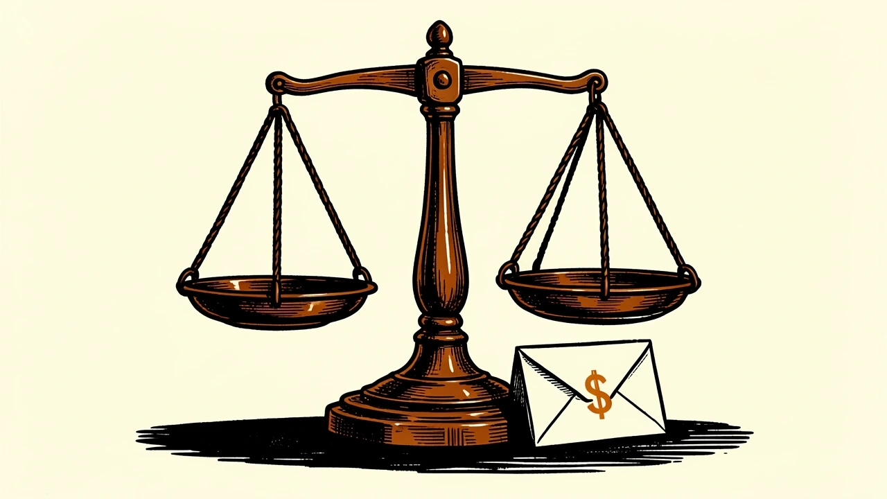 Morgan Stanley downgrades Ally Financial; a bronze scale with an envelope at its base.
