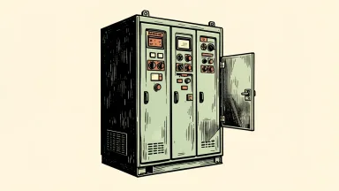 Vertiv Holdings price target cut is shown as an industrial cabinet with a detached panel.