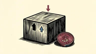 Prologis earnings: a warehouse block with mixed arrows and a coin beside it.