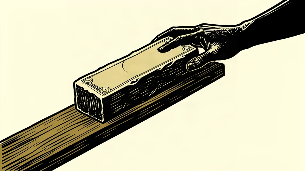 A hand presses down on a lever to partially offset a heavy weight, illustrating a central bank intervention slowing a currency's rise.