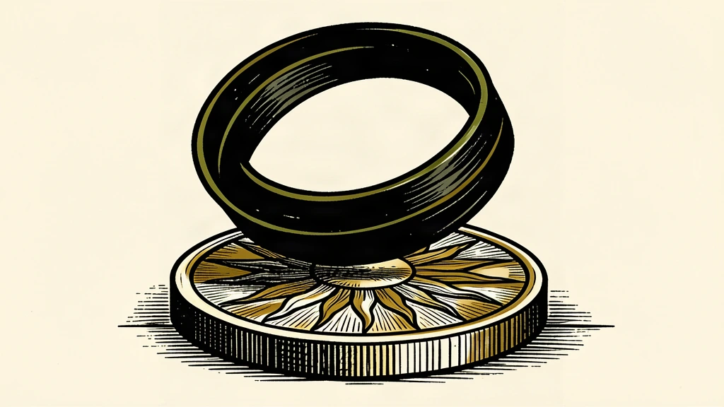 An editorial illustration showing a continuous loop of ink rising from a large coin, symbolizing a self-sustaining cycle of revenue and growth.