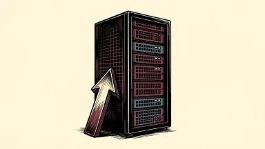Applied Digital is represented by a server tower with a metal arrow leaning against it, indicating a raised price target.