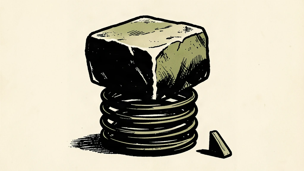 A heavy stone block compresses a thick spring, representing the pressure of high borrowing costs on a future government.