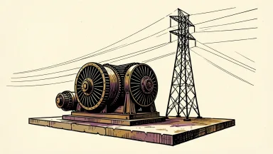 BKV signs equipment supply contract for a Texas power project; a turbine and pylon represent the generation equipment.