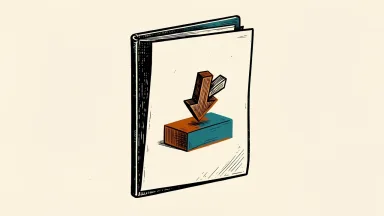 Equifax credit report folder with a downward arrow pointing at a block symbolizing a reduced price target.