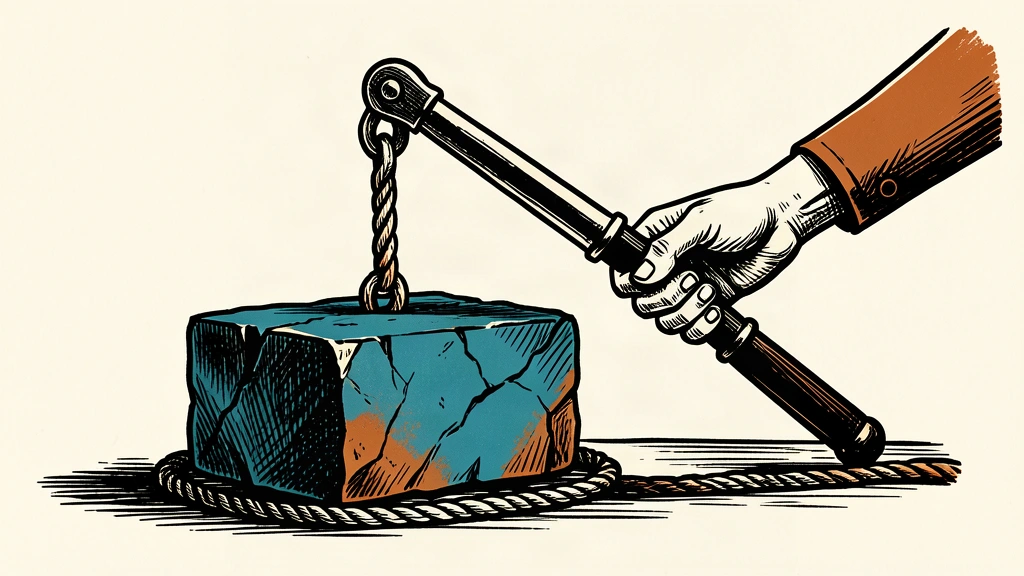 An editorial illustration showing a hand stopping a mechanical lever from lifting a heavy stone block, symbolizing the CEA chairman's opposition to a Fed rate hike.