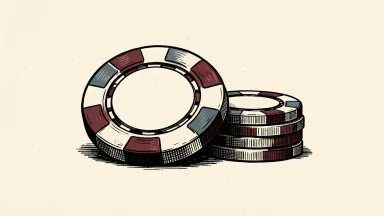 Flutter Entertainment price target cut shown as a poker chip beside a shorter stack of chips.