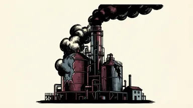 Ryazan oil refinery unit halted after drone attack: a tall distillation column and pipes partially obscured by a dark smoke plume.