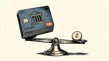 Citigroup and taxpayer contributions: a single coin on a balance scale outweighs a large credit card representing the bank's corporate profits.