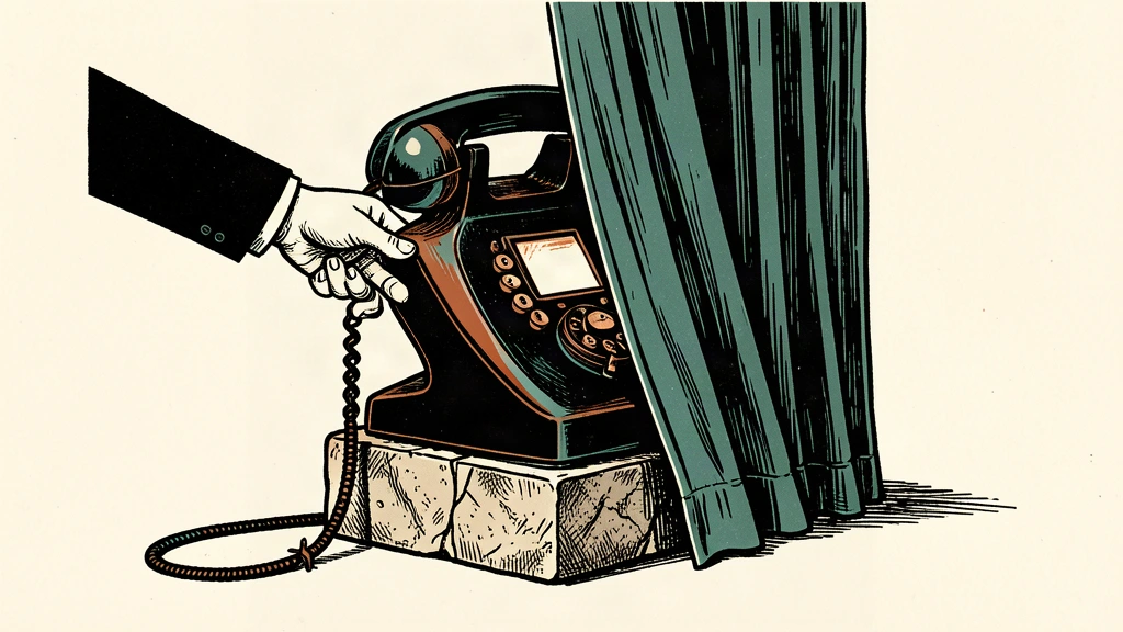 An editorial illustration showing a severed telephone line and a hand hesitating to pick up a receiver behind a heavy curtain, representing a disregarded warning.