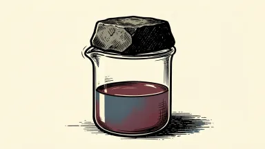 Lifecore Biomedical downgraded to Market Perform: a heavy stone weight rests on a laboratory beaker, pressing the liquid inside into a flat, level line.