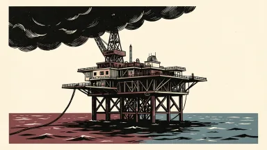 Chevron begins shut-in procedures at Gulf of America facilities ahead of Tropical Storm Isaias: an offshore oil platform under a dark storm cloud.