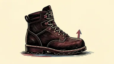 VF Corp rating upgrade represented by a carved boot with an upward arrow.