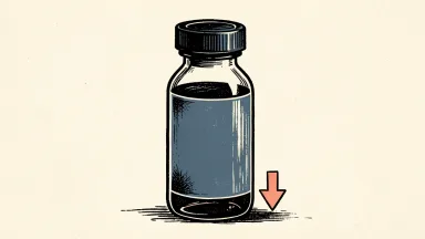 Amgen is represented by a pharmaceutical vial with a downward arrow beside it.