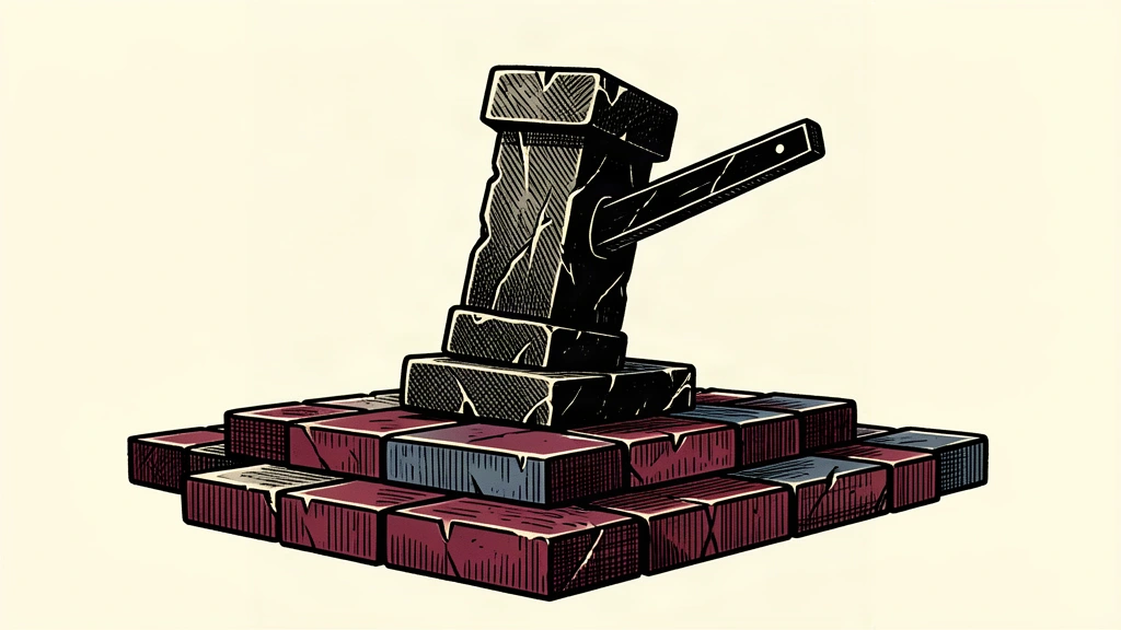 A conceptual illustration of a stone pillar being adjusted while resting on a massive, stable foundation.