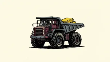 SSR Mining preparing for Q3 2026 results: a large mining haul truck carrying a single gold bar on a plain ivory background.