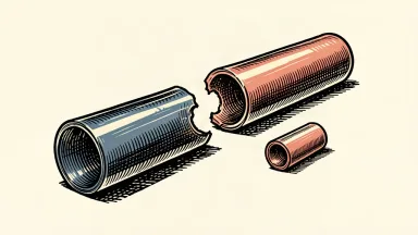 A medical device with a missing central section and a smaller piece nearby representing partial recovery.